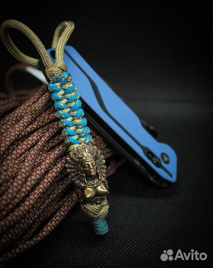 Темляк для ножа из паракорда с бусиной 