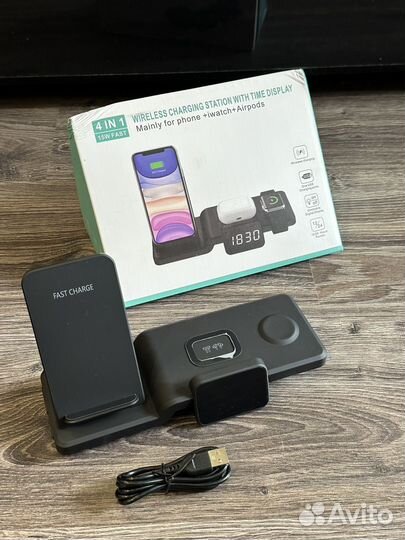 Беспроводная зарядка 4 в 1 для iPhone и Android