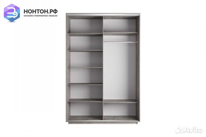 Шкаф-купе 2-х дверный Нонтон фото №1015 / бетон