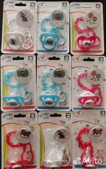 Пустышка lucky baby с прищепкой
