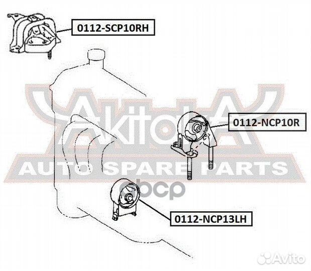 Подушка двигателя прав toyota yaris NCP1#/N