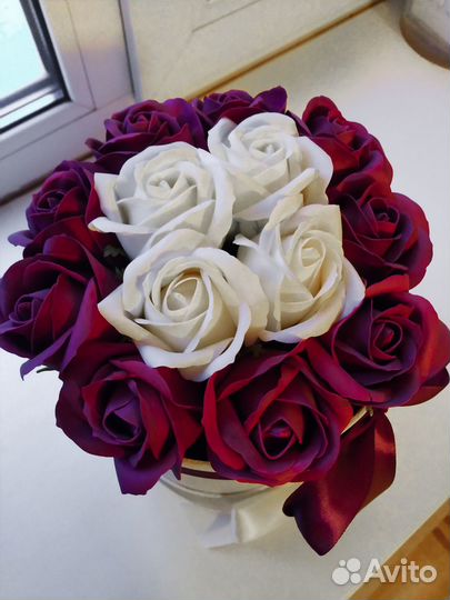 Букет роз из мыла в упаковке