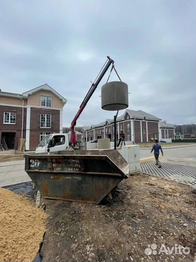 Копка колодца. Установка септика