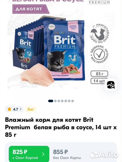 Влажный корм для кошек brit