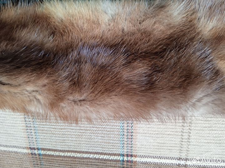 Меховой воротник песец, съёмный воротник норка