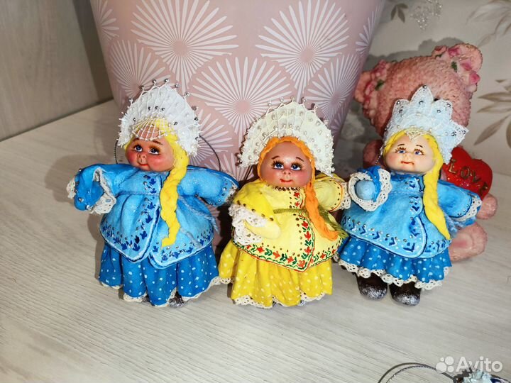 Ватные елочные игрушки