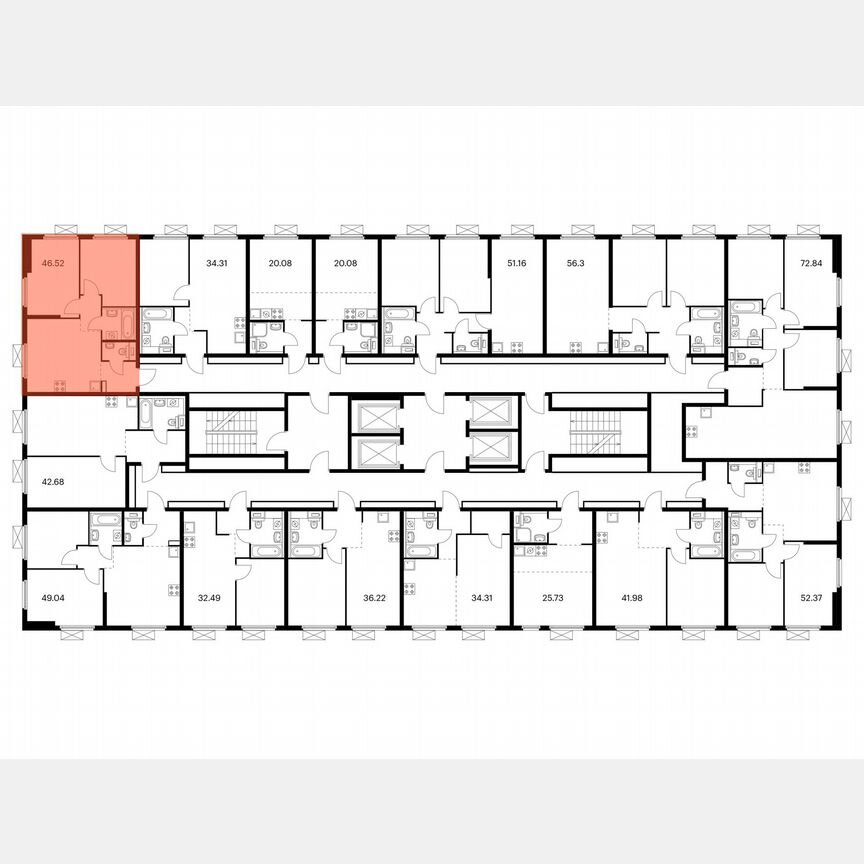 2-к. квартира, 46,5 м², 16/33 эт.
