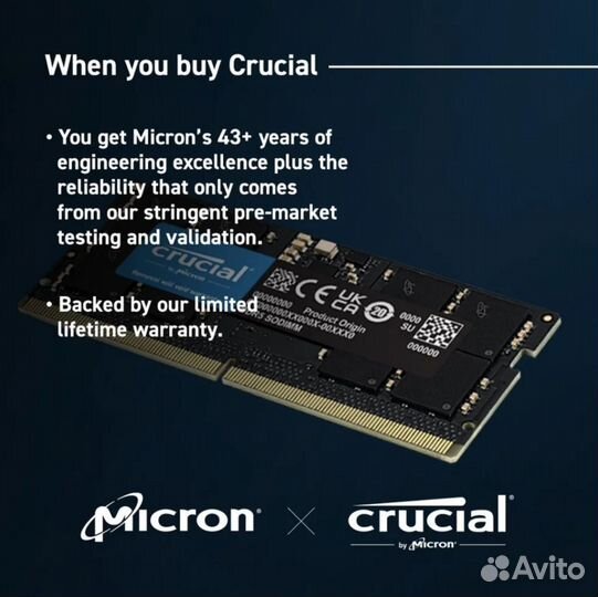 Озу Crucial DDR5 PC5 5600Mhz sodimm/32 Гб