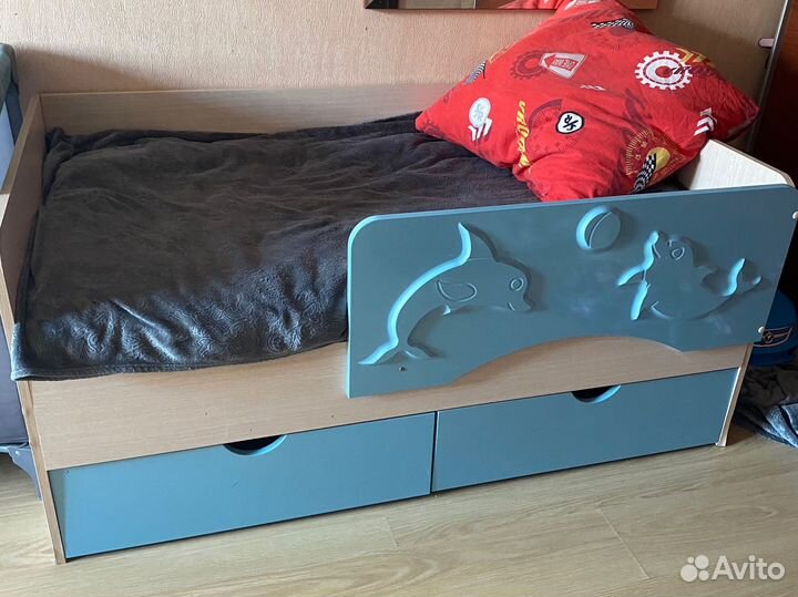 Детская кровать дельфин с матрасом