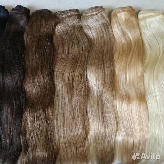 Волосы хвосты накладные на заколках пряди трессах