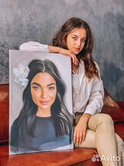 Портрет на холсте по фото на заказ