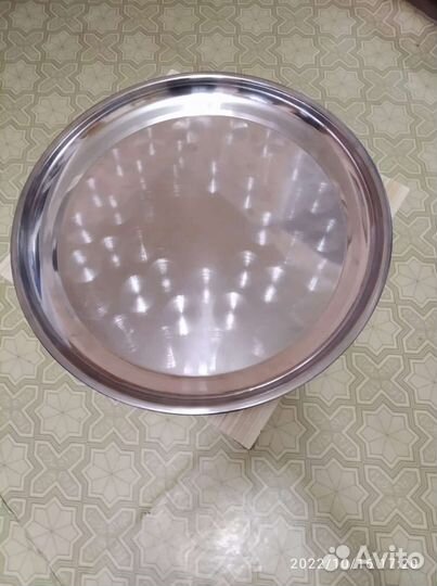 Поднос круглый из нержавеющей стали