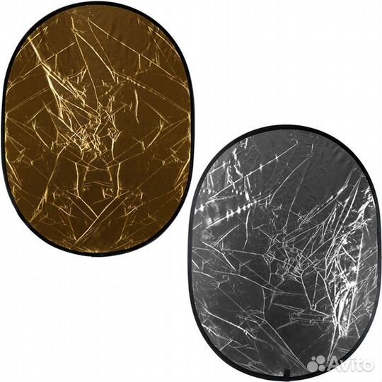 Светоотражатель PWR овальный, двухсторонний (золот