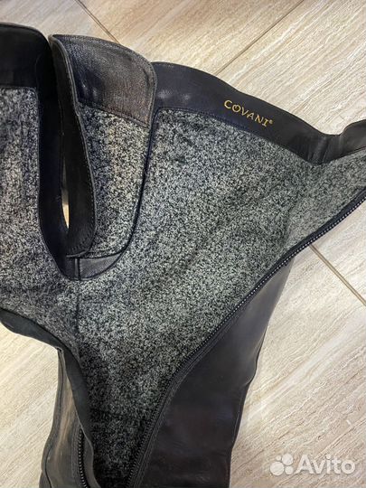 Сапоги кожаные чёрные