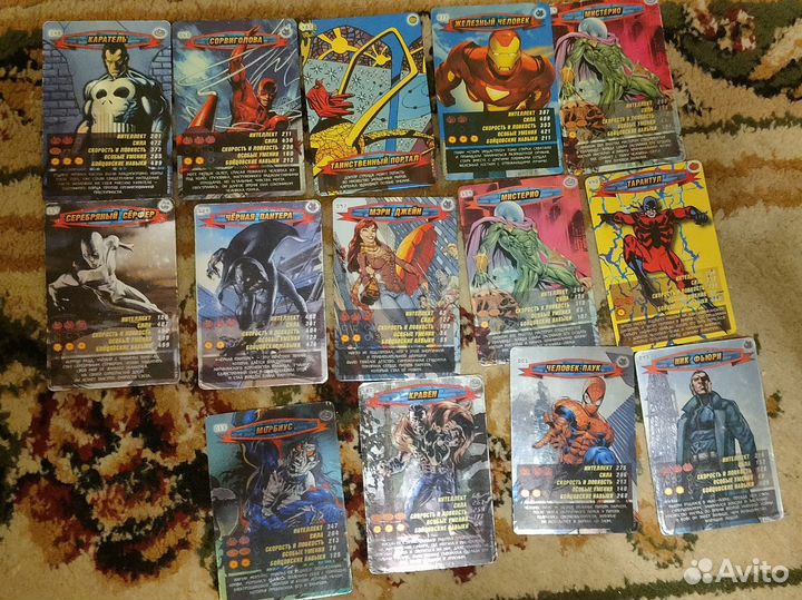 Карточки человек-паук. Герои и злодеи