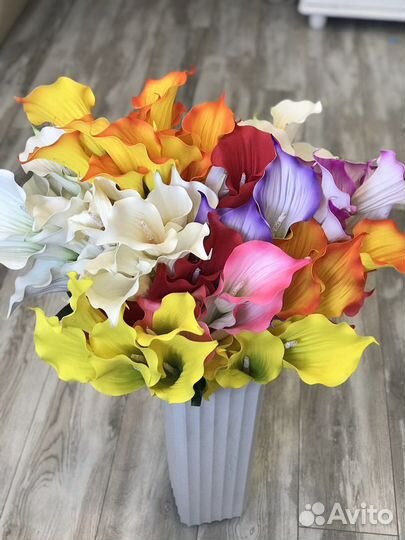 Каллы латекс букет новые искусственные цветы