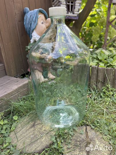 Стеклянная бутыль, 20 литров с пробкой