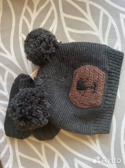Шапка + варежки next, 1-2 года