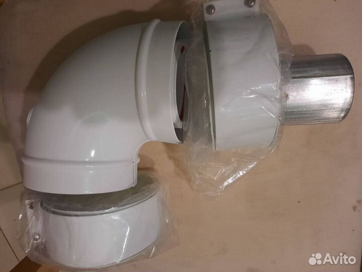 Отвод 60/100мм для начального участка (от котла)