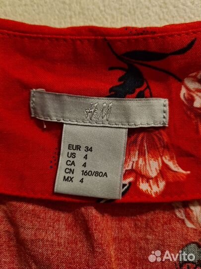 Платье-рубашка миди 38-40 вискоза H&M