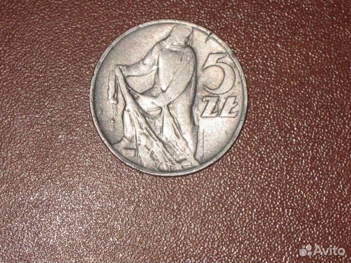 5 злот польши 1958 алюминий rare