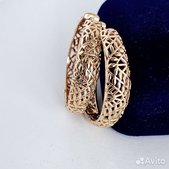 Серьги кольца паутинка