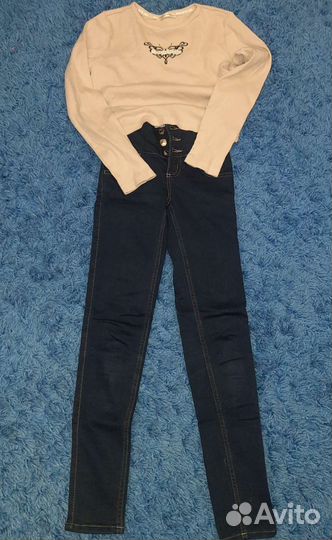 Вещи на девочку джинсы, лонг,разм. 146-164