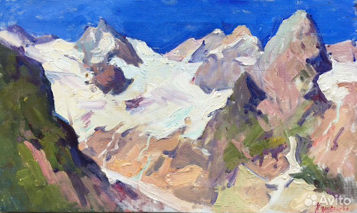 Картина маслом горный пейзаж