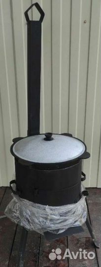 Чугунный казан с печкой 6,8,10л