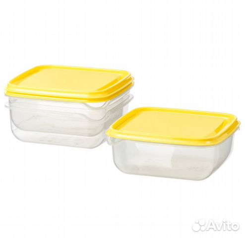 Набор контейнеров IKEA, Прута. Желтый. -3шт. Новые