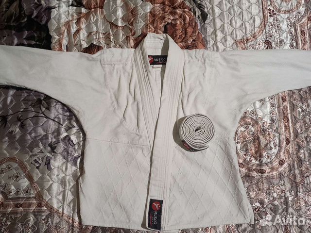 Кимоно для дзюдо (только верх и пояс), р. 130