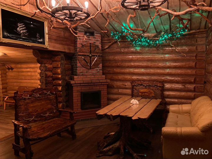 Русская баня на дровах с бассейном