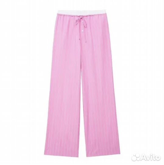 Брюки палаццо в пижамном стиле новые