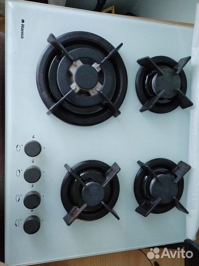 Газовая варочная панель 4 конфорки стекло