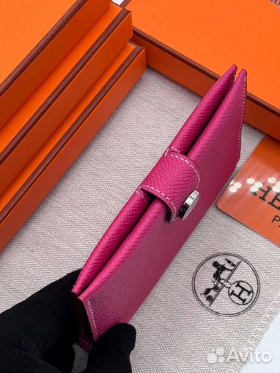 Кошелёк Hermes натуральная кожа розовый