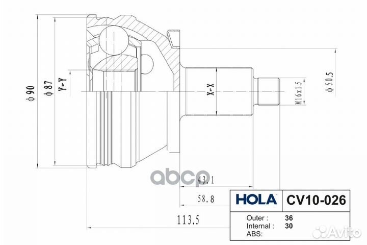 ШРУС наружный CV10026 hola