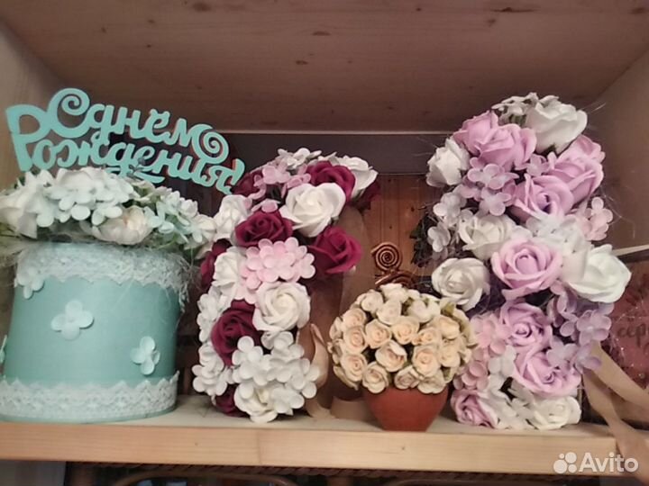 Букеты с цветами из ароматизированного мыла