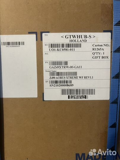 Gigabyte Z490 aorus xtreme WF rev 1.1