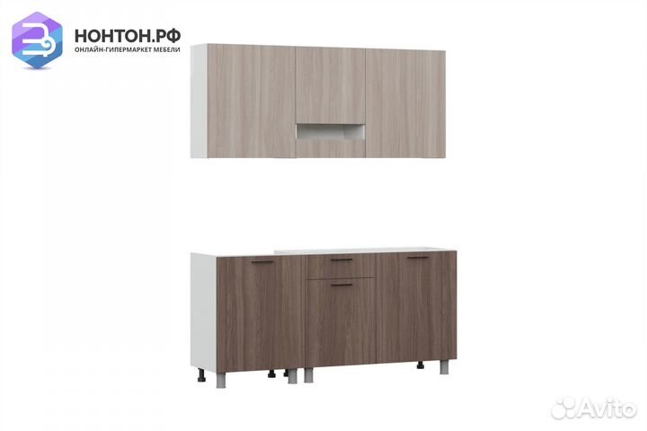 Кухня Адель 1.7 м ясень шимо светлый / ясень шимо