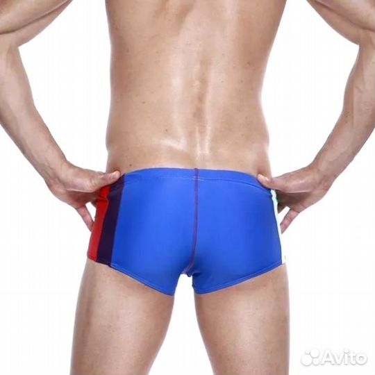 Мужские плавки голубые Seobean Patchwork Swimwear