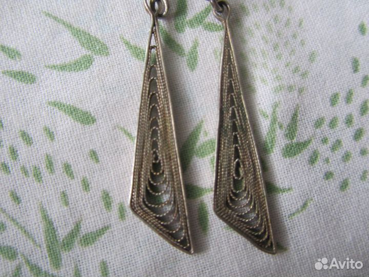 Серьги филигрань винтаж