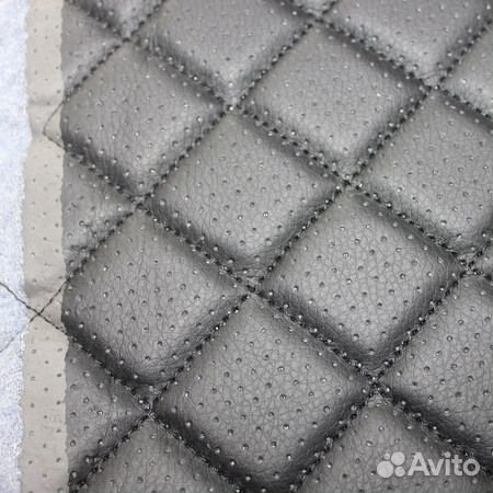 Экокожа перфорированная Ромб одинарный черный