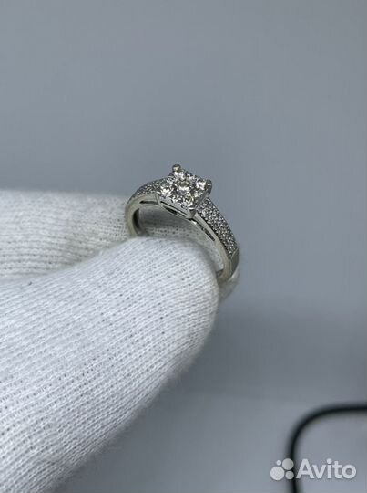Золотое кольцо с бриллиантами р.17 мм., 0.488 ct