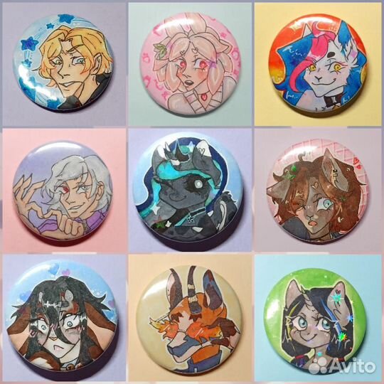 Значки с персонажами