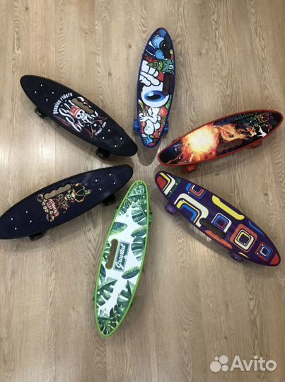 Скейт Борд Пенниборд с ручкой Пениборд Миникруизер