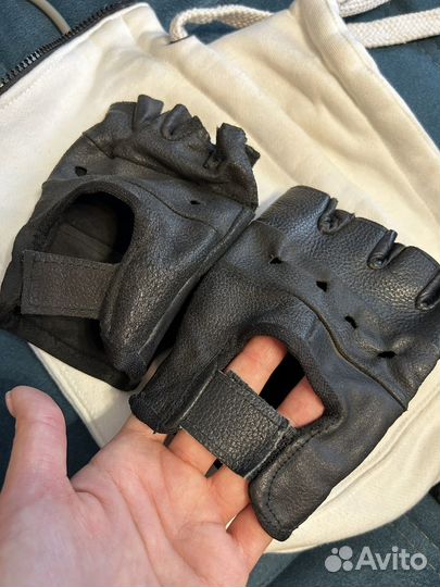 Перчатки - митенки кожа