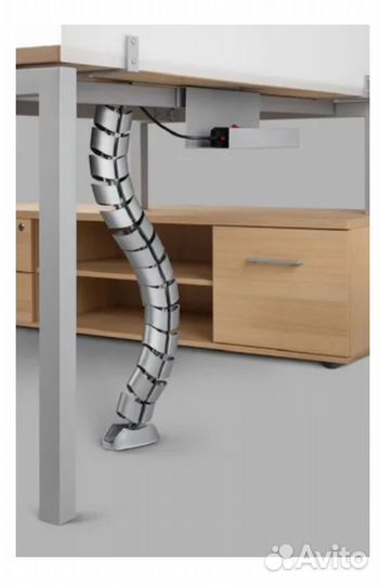 Кабель канал для проводов гибкий, серебро