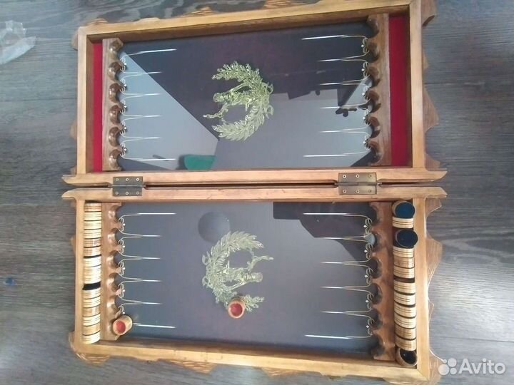 Нарды ручной работы со стеклом