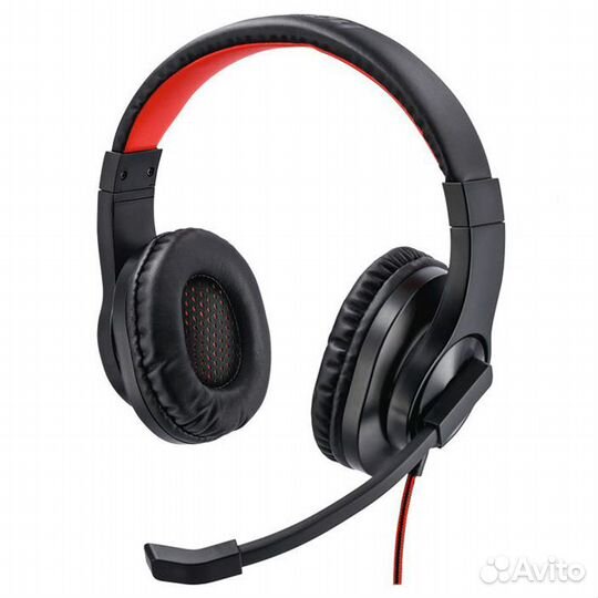 Наушники с микрофоном Hama HS-USB400 черные, USB