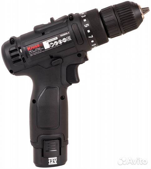 Акк дрель-шуруповерт kress KU200.1 (12В; 2 АКБ; 2,0Ач; 28Нм; 1кг)